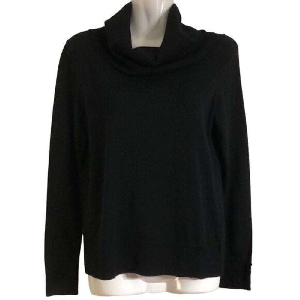 Talbots 100% pure merino wool cowl neck long sleeve three button‎ cuff sweater P